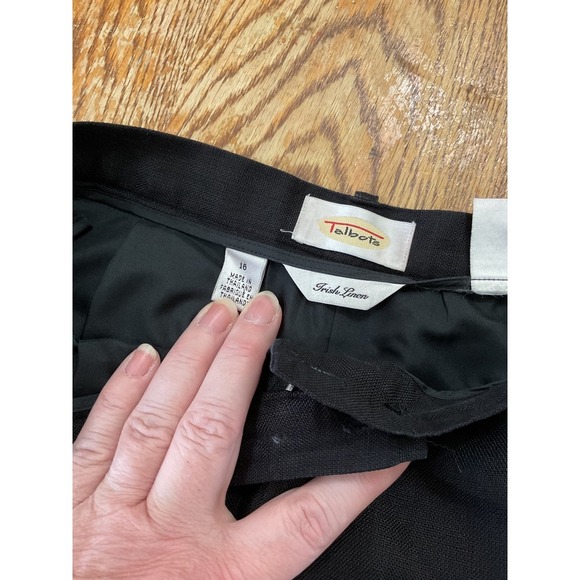 Talbots‎ Irish Linen Pants Pleated Front Career Dress Black Size 16 - Picture 5 of 10